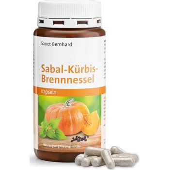 Přírodní produkt Sanct Bernhard Sabal (Saw palmetto) - Dýňová semínka - Kopřiva Extrakt 180 kapslí