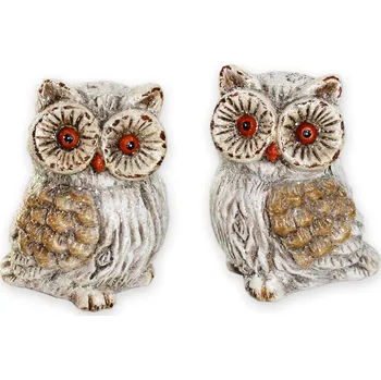 Vánoční dekorace Sova keramika 9,8cm hnědá mix (789829)