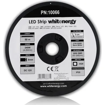 LED páska Whitenergy LED páska 1m SMD3528 4.8W/m 8mm teplá bílá 10066