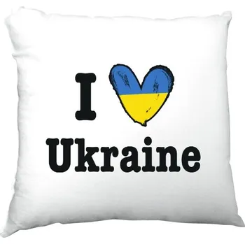 Polštář Polštář saténový s potiskem I love Ukraine