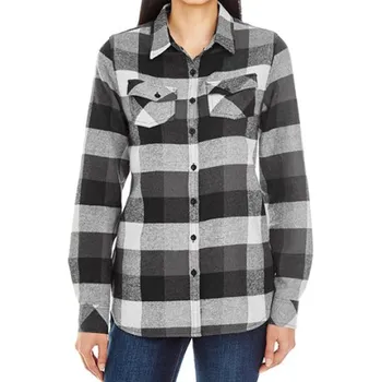 Dámská košile Burnside Dámská flanelová košile BU5210 Black Check XL