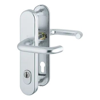 HOPPE Bezpečnostní kování Paris se zakrytím vložky Provedení: klika - klika, Povrch: F1 - stříbrný elox