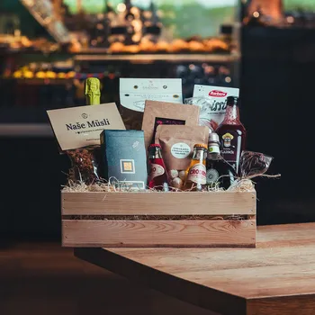 Dárkový potravinový koš DÁRKOVÁ BEDNA - L