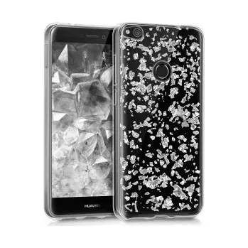 Pouzdro na mobilní telefon Průhledné pouzdro s designem vločky pro Huawei P9 Lite 2017 - stříbrná