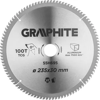 Pilový kotouč Graphite Pilové kotouče s HM hroty 235 x 30 mm, 100 zubů