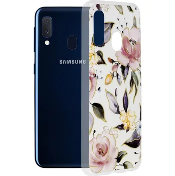 Pouzdro na mobilní telefon Kryt Samsung Galaxy A20e Techsuit - Marble Series - Chloe White
