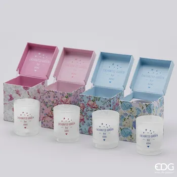 Svíčka EDG Svíčka ve skle v dárkové krabičce se zvukovým efektem Barva: Růžová - růžová