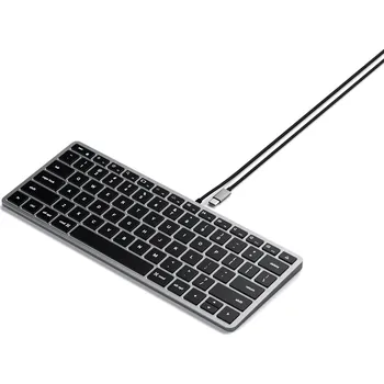 Klávesnice Klávesnice Satechi Slim W1 USB-C BACKLIT Wired Keyboard - Space Grey - US