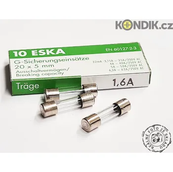 Autopojistky Pojistka 5x20mm zpožděná 522.500, Proud: 0,063A
