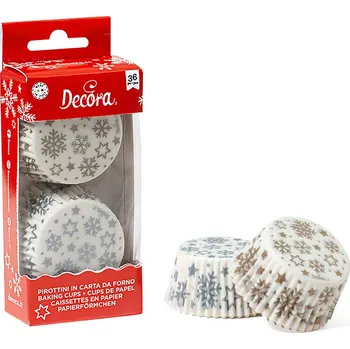 Party nádobí Košíčky na muffiny zlaté a stříbrné hvězdy 36 ks 50 mm x 32 mm de0339871