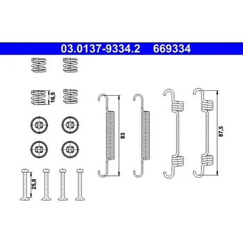 Brzdový systém Sada příslušenství, parkovací brzdové čelisti ATE 03.0137-9334.2