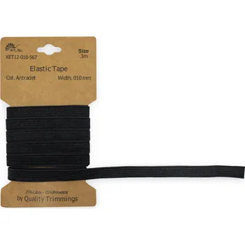 Textilie Pruženka tkaná 1 cm - balení 3 metry Barva: Antracit - 567