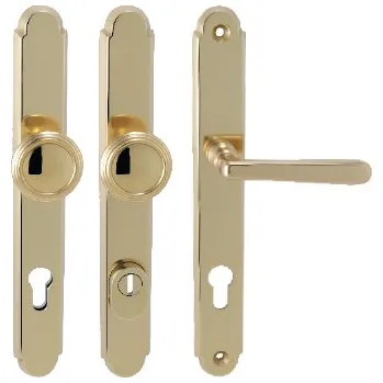 Dveřní kování MP KOVÁNÍ NI - ALT WIEN bezpečnostní kování Provedení: PZ (klika/klika), Povrch: OLV - mosaz leštěná lesklá, Rozteč: 92 mm