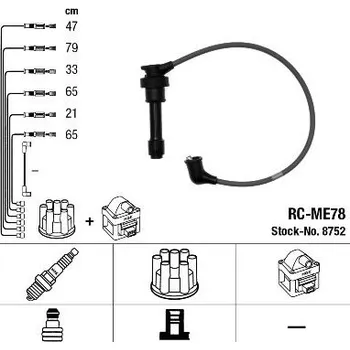 Zapalovací kabel Sada kabelů pro zapalování NGK 8752