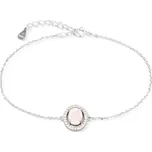 Stříbrný náramek s bílým opálem a zirkony