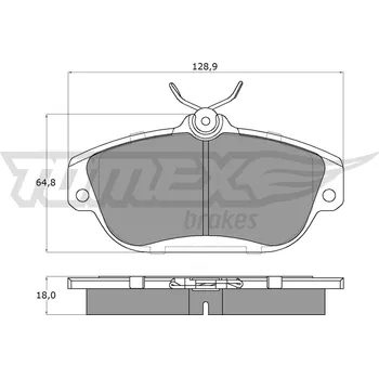 Brzdová destička Sada brzdových destiček, kotoučová brzda TOMEX Brakes TX 14-01