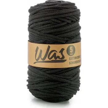 Nit Bavlněná šňůra 5mm, 100m, černá 370