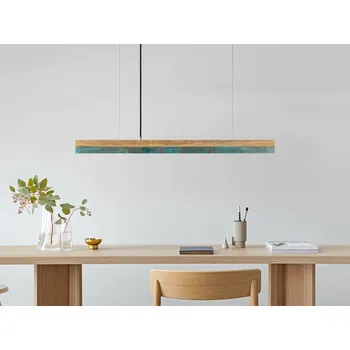 Lineární svítidlo Gant C1 4000K, d. 122cm, oxidovaná měď Barva el. vedení: Bílá, Povrch - materiál: Dubové dřevo, Délka kabelu: 3 m