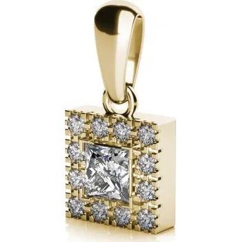 Přívěsek Zlatý přívěsek Quad se zirkony Materiál šperku: Žluté zlato
