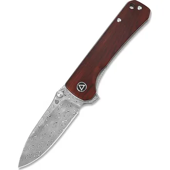 Pracovní nůž QSP knife Hawk damašek, zavírací nůž s klipem, dřevo cocobolo QS131-B2