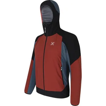 Pánská softshellová bunda MONTURA PREMIUM WIND HOODY JACKET Tobacco/ash blue 6186 stretchová bunda s DWR úpravou