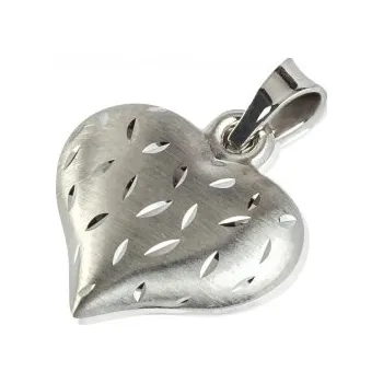 Přívěsek Zajímavý přívěsek Rani ve tvaru srdce, bílé zlato