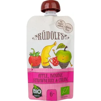 Rudolfs Kapsička se smetanou jablko banán jahoda 110 g