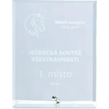 Cinkili Skleněná plaketa 28005 Označení: C, Výška: 100 mm x 150 mm, Průměr: --