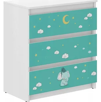 Dětská skříň Komoda do dětského pokoje se slůníkem 76x40x70 cm