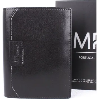 Peněženka Luxusní černá hladká kožená peněženka Marta Ponti no. B637R + RFID