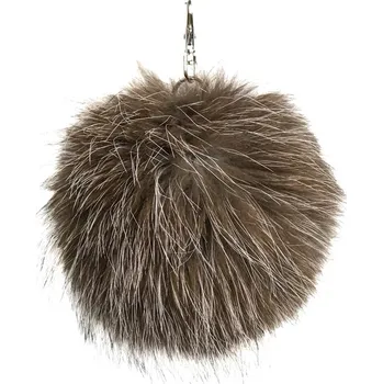 Přívěsek Dámský přívěsek z pravé kožešiny- hnědý s bílými konci