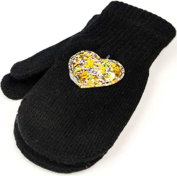 Rukavice Rukavice se zlatým SRDÍČKEM černé