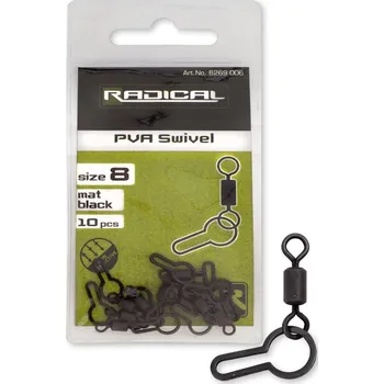 Radical obratlík PVA Swivel mat black-vel.8-10ks