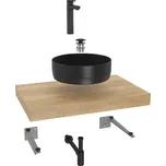 Koupelnová sestava Siko s deskou pod umyvadlo Dolce 80x8x50 cm dub halifax KSETDO10