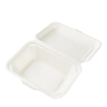 Jednorázové nádobí EcoPack Menu box z cukrové třtiny 180x130x65 mm bílý bal/50 ks