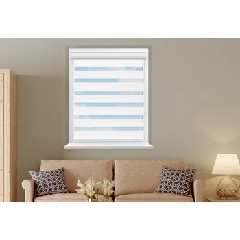 Roleta Rolux Vnitřní látková roleta den a noc Bílá (BH3401), 600 mm, 1500 mm