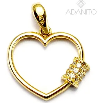 Přívěsek Zlatý přívěsek srdce se zirkony