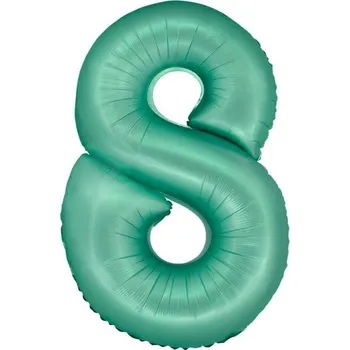 Fóliový balónek číslo 8, matná mintová, 76cm