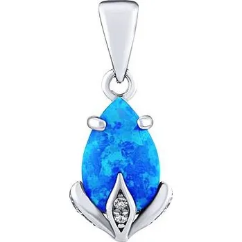 Přívěsek Stříbrný přívěsek Clarissa s modrým opálem a Brilliance Zirconia JJJ1267PB