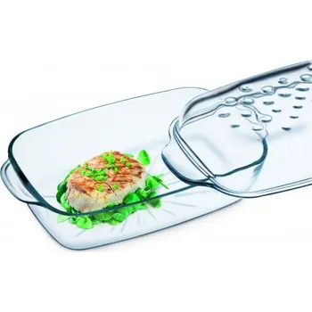 pekáč Skleněný pekáč s víkem hranatý FAT FREE 3