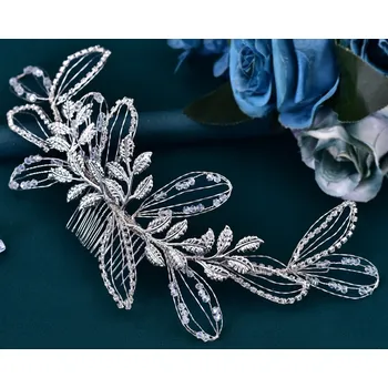 Souprava šperků B-TOP Hřeben do vlasů se stříbrnými listy