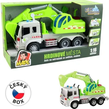 autíčko City Collection Auto bagr na setrvačník se světlem a zvukem