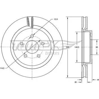 Brzdový kotouč Brzdový kotouč TOMEX Brakes TX 73-52