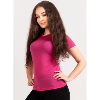 Dámské tričko Dámské merino triko s krátkým rukávem Nature, Fuchsiová Velikost: S