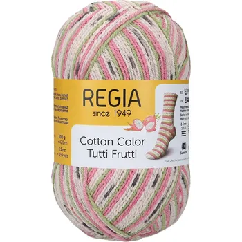 Příze Regia 4-Ply Cotton Color 02419 Dračí ovoce (Ponožková pžíze bavlněná Regia 4-Ply Cotton Color 02419 drachenfrucht color)