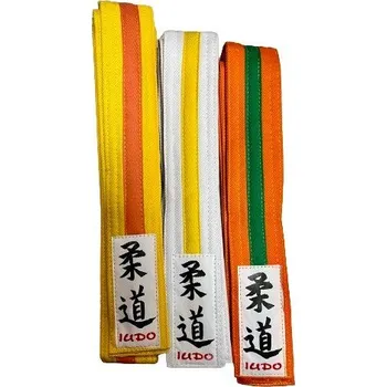 Pásek na kimono PÁSEK IPPON JUDO OBI PROUŽEK Barva: Oranžovo - zelená, Velikost: 220