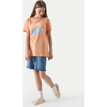 Pánské tričko 4F T-Shirt 4FJWSS24TTSHM1135 Oranžová Regular Fit 158