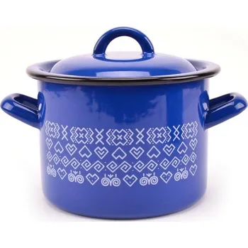 Hrnec Hrnec smalt + pokr. 28cm/14,5L, dekor Čičmany KLC