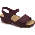Leon 2024 Dámské kožené sandály - vínové Velikost: 37