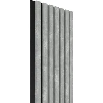 Stavební materiál Akustický panel Beton šedý 28,5x275 cm lamely na filcu